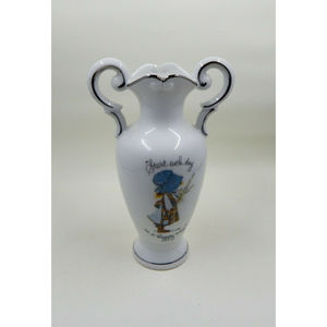 Holly Hobby Porcelain Bud Vase Start Each Day in a Happy Way 1972 Japan